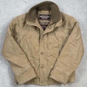 Abercrombie Fitch Jacket Men’s Large Wool Sherpa Lined Adirondack Coat Heavy Y2K